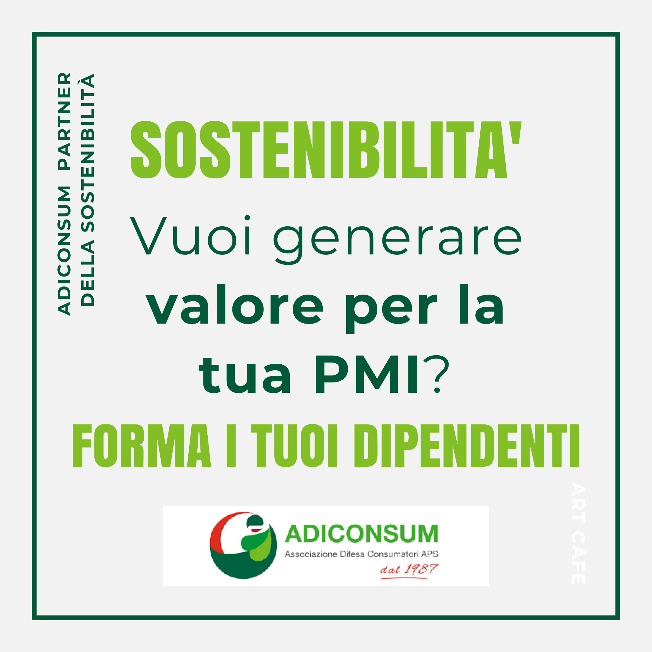 Banner "Sostenibilità. Forma i tuoi dipendenti"